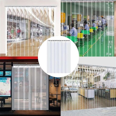 Commercial Plastic Vinyl Strip Curtain for Freezers & Coolers, Insulated Door for Warehouses, 1.5m x 3m, Energy-Saving Solution, Easy Installation,A,W 74.8" x L 59.1" (1 Panels) in Kuwait