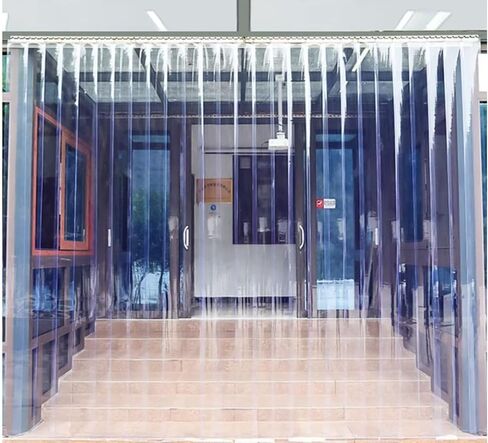 ستائر باب شريطية من الفينيل الشفاف للمجمدات والمبردات - شديدة التحمل، 1.35 م × 2.1 م - مثالية للمستودعات والجراجات والأبواب التجارية، موفرة للطاقة وسهلة التركيب، أ، عرض 78.7 بوصة × طول 53 in Kuwait