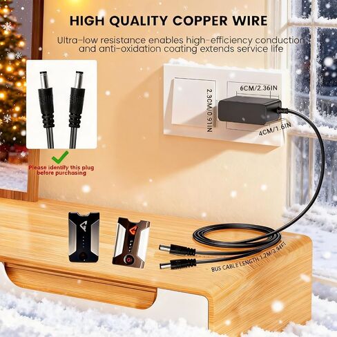 7V / 7.4V Heating Vest Battery Charger Compatible with Gerbing Dual Heated Vest/Heating Gloves/Seat Cushion/Jacket, for Gyde Charges 2 Batteries Replacement 8.4V 1.2A G0715U Power Adaptor Cord in Kuwait
