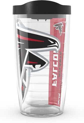 كوب Tervis مصنوع في الولايات المتحدة الأمريكية بجدار مزدوج NFL Atlanta Falcons معزول يحافظ على المشروبات باردة وساخنة، 16oz، ضخم in Kuwait