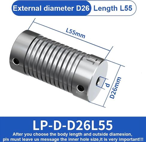 LP D D26L55 اقتران الربيع التشفير المسمار اتصال خطوة محرك سيرفو عالية سبائك الألومنيوم اقتران مرن (9X9) in Kuwait