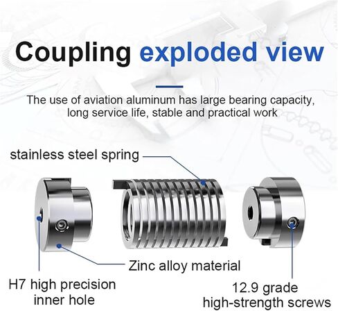 LP D D26L38 Spring Coupling Encoder Screw Connection Stepping Servo Motor High Aluminum Alloy Elastic Coupling(5X11) in Kuwait