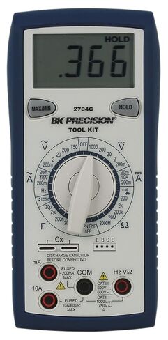 مجموعة أدوات قياس يدوية B&K Precision 2704C بمقياس رقمي متعدد مع اختبار الترانزستور in Kuwait