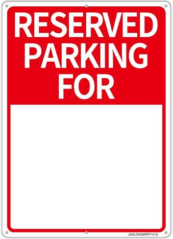 2 Pack Blank Reserved Parking Signs, 10"x14" Aluminum Write-On Sign, DIY Parking Sign, UV Protected, Reflective, Fade Resistant, Weatherproof- Easy to Mount- Outdoor Use in Kuwait