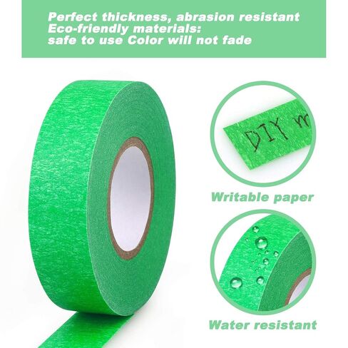 8 Rolls Colored Masking Tape Rainbow Colors Painters Tape Colorful Craft Art Paper Tape Labeling Arts Crafts Decorative Coding Decoration Supplies, 0.6 Inch x 16 Yard, 8 Colors in Kuwait