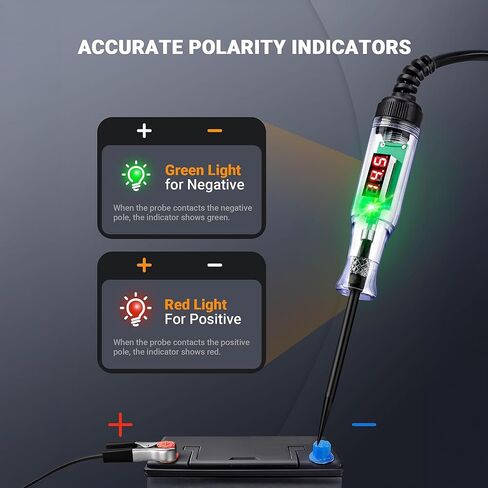Test Light Automotive 3-48V Digital LED Circuit Tester, Auto Light Tester with Voltage Display, Electric Tester Pen with Voltmeter and Probe for Checking Car Truck Motorcycle Fuses & Battery Voltage in Kuwait