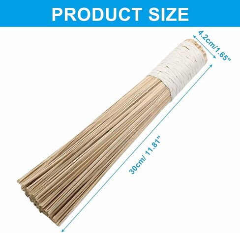 2 Pack Natural Bamboo Wok Brush 12-Inch Length, Traditional Kitchen Pan Cleaning Whisk Cleaning Brush Bamboo Scrubber (Flat Brush) in Kuwait