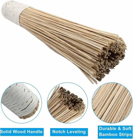 2 Pack Natural Bamboo Wok Brush 12-Inch Length, Traditional Kitchen Pan Cleaning Whisk Cleaning Brush Bamboo Scrubber (Flat Brush) in Kuwait