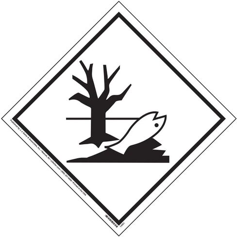 J. J. Keller Marine Pollutant Marking Placard 10-pk. - 10.75" x 10.75" Permanent Self Adhesive Vinyl, DOT Hazmat Compliant in Saudi Arabia