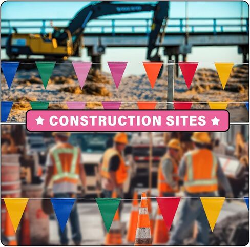أعلام راية بطول 105 قدم، مقاس 7 × 10 متعددة الألوان 45 قطعة من أعلام السلامة عالية الوضوح على السلسلة، أعلام حمام سباحة مثلثة لضربة الظهر، ديكور حفلات البناء بمناسبة وقوف السيارات بالخارج in Kuwait