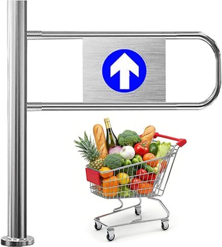 Automatic Closing Swing Gate for Supermarkets & Warehouses - Industrial Metal Safety Entrance Gate Universal Design for Libraries & Shopping Malls 500x100cm in Kuwait