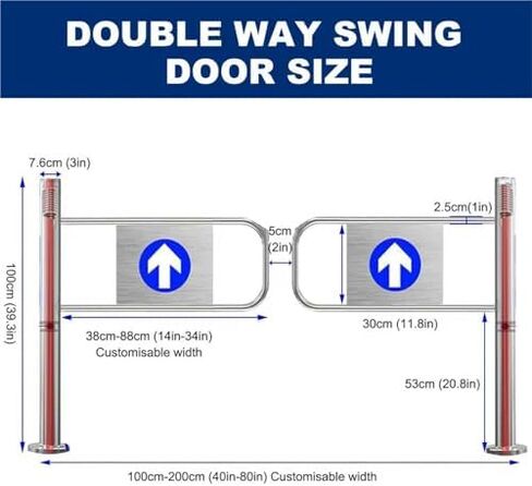 Heavy-Duty Industrial Safety Gate - Spring-Loaded Swing Gate 90° Opening, 160x100cm, Perfect for Supermarkets, Warehouses, and Aisles - Durable Barricade Solution. in Kuwait