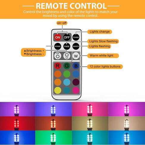 مصابيح إضاءة LED متغيرة الألوان من YUIIP RGB مع جهاز تحكم عن بعد، لمبة LED G9 RGB قابلة للتعتيم 2 وات، 200 لومين، مكافئ هالوجين 20 وات، لمبة إضاءة مزاجية G9 بيضاء دافئة 3000 كيلفن لديكور المنزل، الحفلات، حزمة من 2 in Kuwait