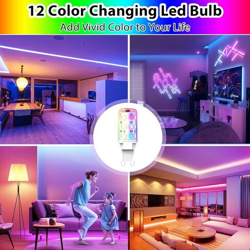 مصابيح إضاءة LED متغيرة الألوان من YUIIP RGB مع جهاز تحكم عن بعد، لمبة LED G9 RGB قابلة للتعتيم 2 وات، 200 لومين، مكافئ هالوجين 20 وات، لمبة إضاءة مزاجية G9 بيضاء دافئة 3000 كيلفن لديكور المنزل، الحفلات، حزمة من 2 in Kuwait
