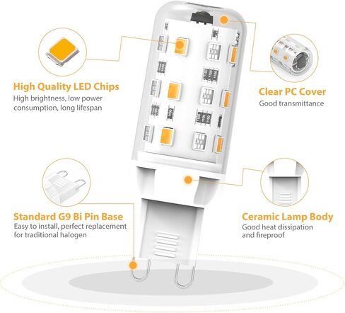 مصابيح إضاءة LED متغيرة الألوان من YUIIP RGB مع جهاز تحكم عن بعد، لمبة LED G9 RGB قابلة للتعتيم 2 وات، 200 لومين، مكافئ هالوجين 20 وات، لمبة إضاءة مزاجية G9 بيضاء دافئة 3000 كيلفن لديكور المنزل، الحفلات، حزمة من 2 in Kuwait