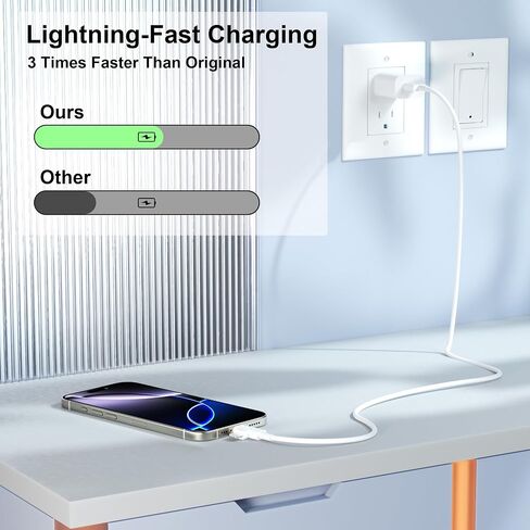 كابل Carplay للسيارة لهاتف iPhone 17/16/15/14/13/12 USB A إلى USB C & Lightning، سلك شاحن سريع، متوافق مع iPhone/iPad/Air/Mini/Pro Max/Plus/Galaxy/Pixe، شحن السيارة USB إلى Lightning & Type-C in Kuwait