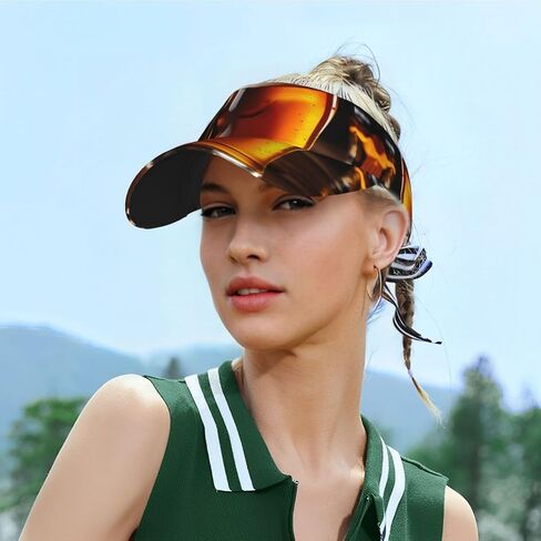Beer Print Sports Sun Visor Hats Adjustable Running Golf Tennis Sun Cap for Women Men Black in Saudi Arabia