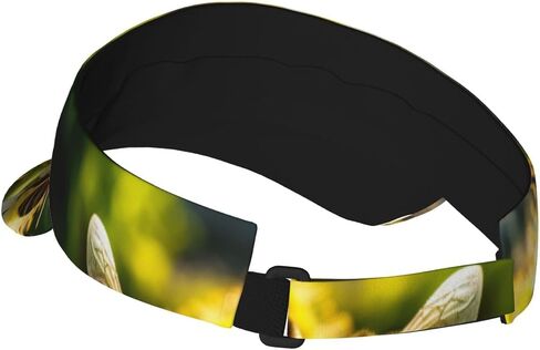 Bee Honeybee3 Print Sports Sun Visor Hats Adjustable Running Golf Tennis Sun Cap for Women Men Black in Saudi Arabia