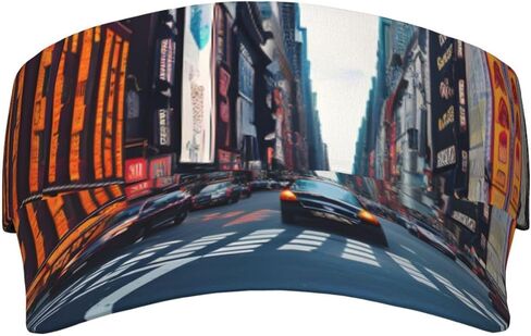 New York City Print Sports Sun Visor Hats Adjustable Running Golf Tennis Sun Cap for Women Men Black in Saudi Arabia