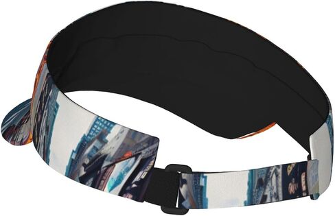 New York City Print Sports Sun Visor Hats Adjustable Running Golf Tennis Sun Cap for Women Men Black in Saudi Arabia