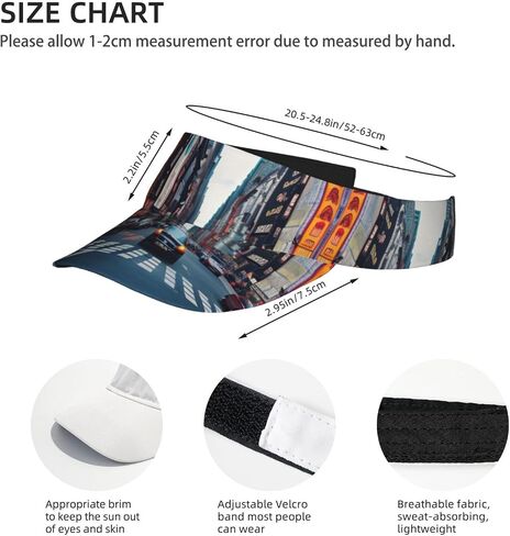 New York City Print Sports Sun Visor Hats Adjustable Running Golf Tennis Sun Cap for Women Men Black in Saudi Arabia