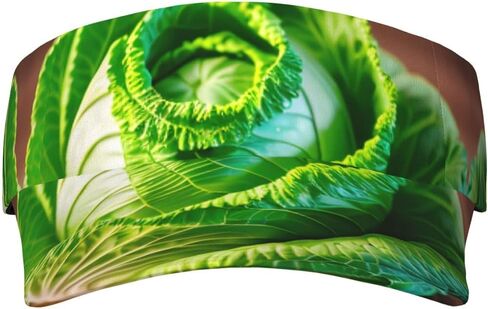 Bright Cabbage Print Sports Sun Visor Hats Adjustable Running Golf Tennis Sun Cap for Women Men Black in Saudi Arabia