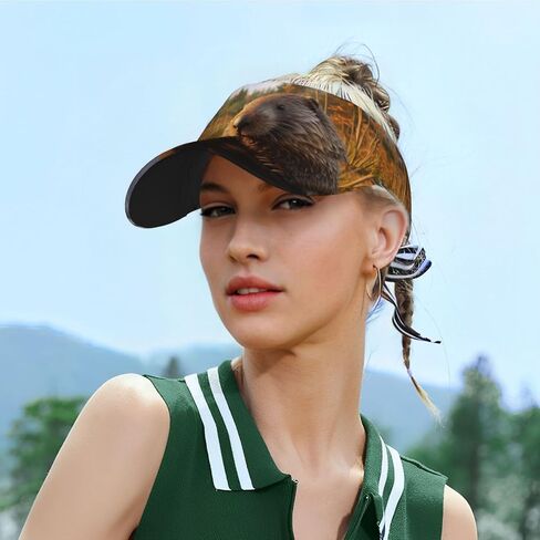 Beaver working2 Print Sports Sun Visor Hats Adjustable Running Golf Tennis Sun Cap for Women Men Black in Saudi Arabia