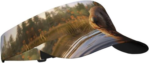 Beaver working2 Print Sports Sun Visor Hats Adjustable Running Golf Tennis Sun Cap for Women Men Black in Saudi Arabia