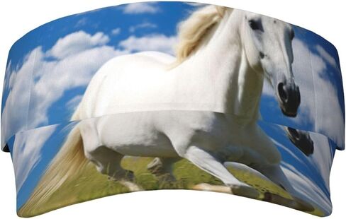 White stallion2 Print Sports Sun Visor Hats Adjustable Running Golf Tennis Sun Cap for Women Men in Saudi Arabia