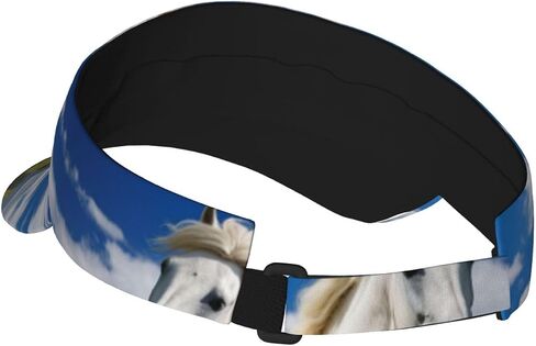 White stallion2 Print Sports Sun Visor Hats Adjustable Running Golf Tennis Sun Cap for Women Men in Saudi Arabia