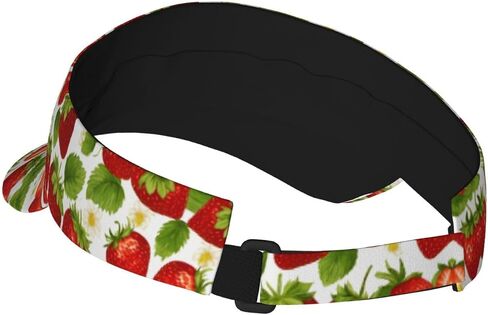 Strawberry Print Sports Sun Visor Hats Adjustable Running Golf Tennis Sun Cap for Women Men in Saudi Arabia