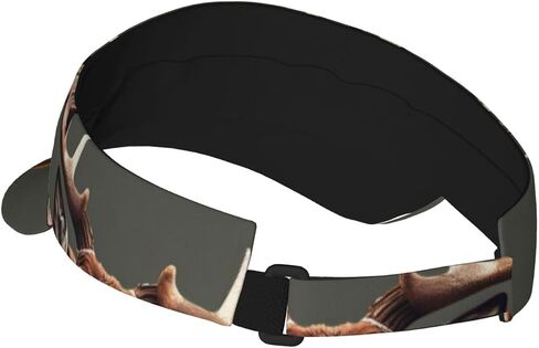Beauty Deer Print Sports Sun Visor Hats Adjustable Running Golf Tennis Sun Cap for Women Men Black in Saudi Arabia