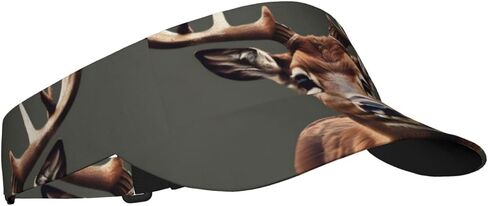 Beauty Deer Print Sports Sun Visor Hats Adjustable Running Golf Tennis Sun Cap for Women Men Black in Saudi Arabia