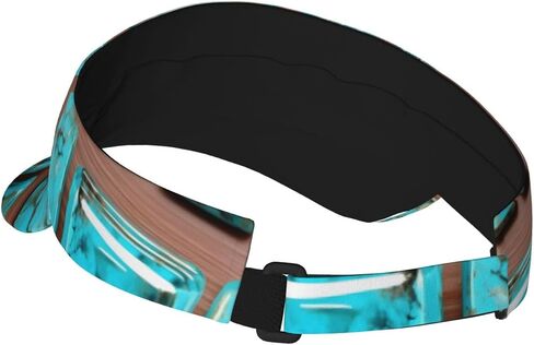 Bright Aqua Blue Turquoise Print Sports Sun Visor Hats Adjustable Running Golf Tennis Sun Cap for Women Men in Saudi Arabia