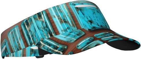 Bright Aqua Blue Turquoise Print Sports Sun Visor Hats Adjustable Running Golf Tennis Sun Cap for Women Men in Saudi Arabia