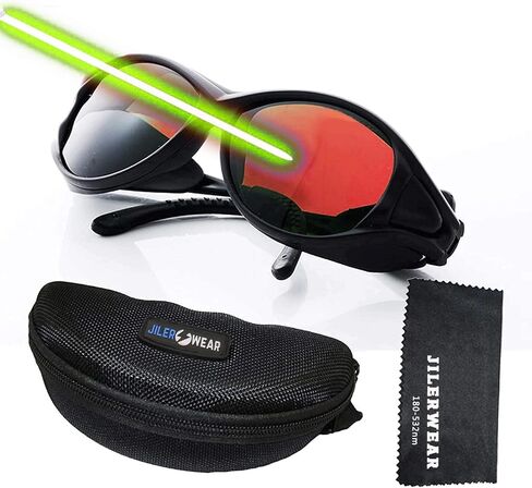 نظارات أمان الليزر JILERWEAR OD 6+ لليزر 180-532 نانومتر بنفسجي / أزرق / أخضر | لليزر البنفسجي والأزرق والأخضر بما في ذلك. 405/445/450/473/532 نانومتر؛ استخدام آلة النقش in Kuwait