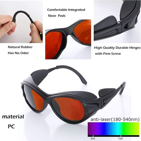 نظارات أمان الليزر JILERWEAR OD 6+ لليزر 180-532 نانومتر بنفسجي / أزرق / أخضر | لليزر البنفسجي والأزرق والأخضر بما في ذلك. 405/445/450/473/532 نانومتر؛ استخدام آلة النقش in Kuwait