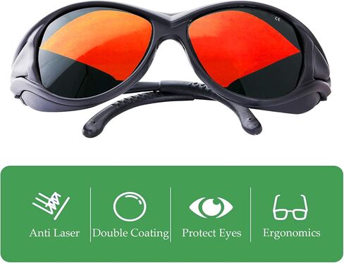 نظارات أمان الليزر JILERWEAR OD 6+ لليزر 180-532 نانومتر بنفسجي / أزرق / أخضر | لليزر البنفسجي والأزرق والأخضر بما في ذلك. 405/445/450/473/532 نانومتر؛ استخدام آلة النقش in Kuwait
