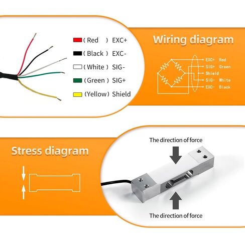 Load Cell Scale Sensor HX711 AD Module Weight Electronic Beam Type 6KG 10KG 20KG 40KG 80KG 1Pcs(Range 0-10KG) in Kuwait