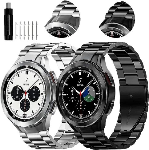 سوار GOLDTOLUCK من الفولاذ المقاوم للصدأ متوافق مع ساعة Samsung Galaxy Watch 8 7 6 5 4 Classic FE Pro 40 مم 44 مم 46 مم 43 مم 47 مم 45 مم 42 مم 20 مم للرجال والنساء ميلانيز بديل معدني أنيق كاجوال in Kuwait