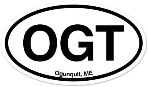 ملصق نافذة السيارة من الفينيل البيضاوي Ogunquit ME من OGT مقاس 3 بوصة × 2 بوصة in Kuwait