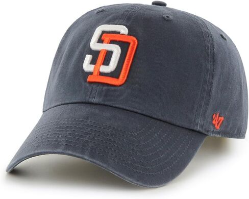 '47 قبعة سان دييغو بادريس التجارية MLB Cooperstown Clean Up قابلة للتعديل - أزرق داكن in Kuwait