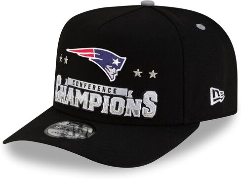 New Era Men's Black New England Patriots 2025 AFC Champions Locker Room Trophy Collection A-Frame 9FIFTY Snapback Hat in Kuwait