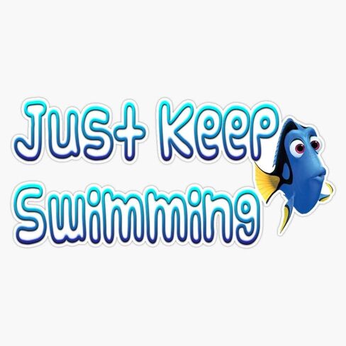 ملصق ممتص الصدمات المغناطيسي Just Keep Swimming Viny مقاس 5 بوصات من Magnet in Kuwait