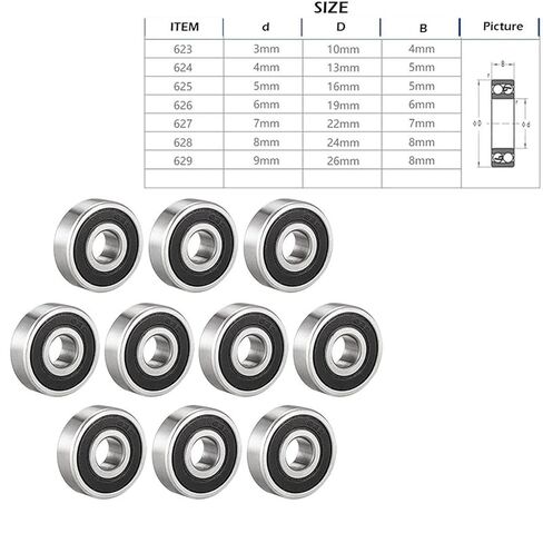 5 قطعة كرة أخدود عميقة تحمل 623-2Rs 624 625RS 626-2RS 627-2RS 628-2RS 629-2RS RS 2RS -2RS in Kuwait