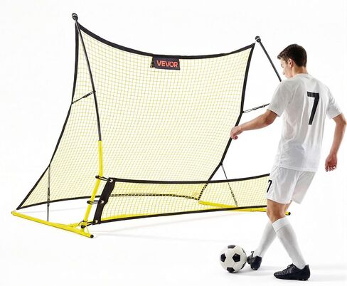 VEVOR Upgrated Soccer Rebounder Net، 2-in-1 كرة القدم هدف Rebounder، سميكة الألياف الزجاجية أعمدة الحديد الأنابيب للتحكم الفردي للفريق، ممارسة التمرير، معدات تدريب الكرة سهلة الإعداد للمراهقين والبالغين in Kuwait