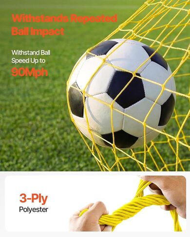 VEVOR Upgrated Soccer Rebounder Net، 2-in-1 كرة القدم هدف Rebounder، سميكة الألياف الزجاجية أعمدة الحديد الأنابيب للتحكم الفردي للفريق، ممارسة التمرير، معدات تدريب الكرة سهلة الإعداد للمراهقين والبالغين in Kuwait