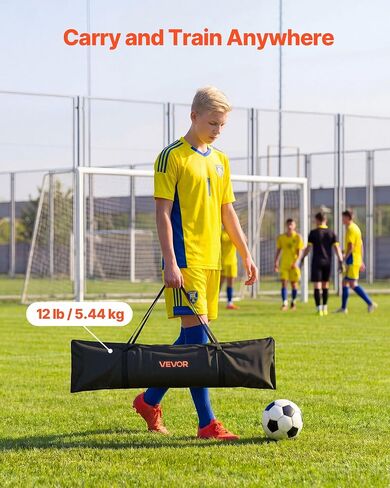 VEVOR Upgrated Soccer Rebounder Net، 2-in-1 كرة القدم هدف Rebounder، سميكة الألياف الزجاجية أعمدة الحديد الأنابيب للتحكم الفردي للفريق، ممارسة التمرير، معدات تدريب الكرة سهلة الإعداد للمراهقين والبالغين in Kuwait
