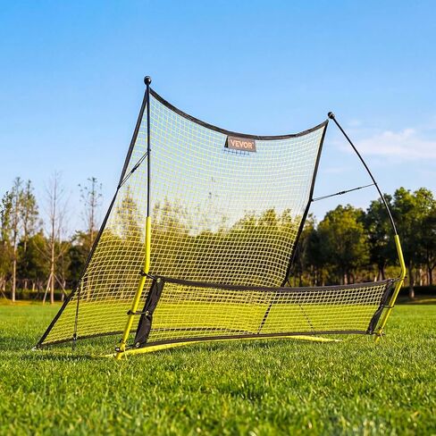 VEVOR Upgrated Soccer Rebounder Net، 2-in-1 كرة القدم هدف Rebounder، سميكة الألياف الزجاجية أعمدة الحديد الأنابيب للتحكم الفردي للفريق، ممارسة التمرير، معدات تدريب الكرة سهلة الإعداد للمراهقين والبالغين in Kuwait
