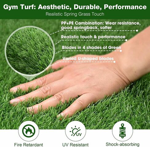Yescom 4x33FT رياضة العشب الاصطناعي البساط ممارسة حصيرة لمسار الزلاجات | الأرضيات in Kuwait